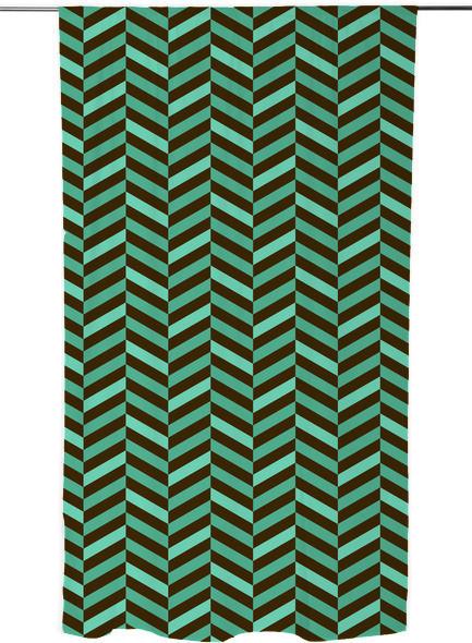Geometric Abstract Chevron Mint Green and Brown