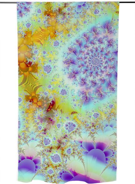 Golden Violet Sea Shells Abstract Fractal Ocean