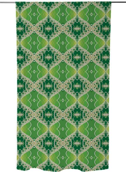 Green Vine Fractal Design Curtain Panel
