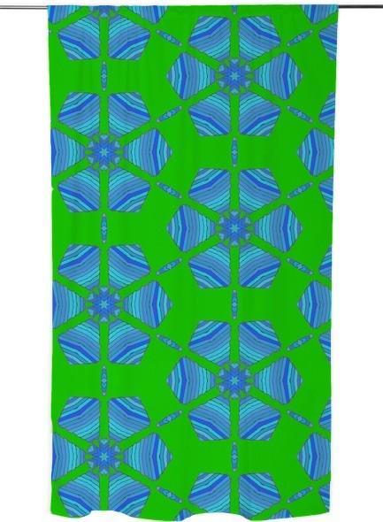 Lime Green and Blue Abstract Floral