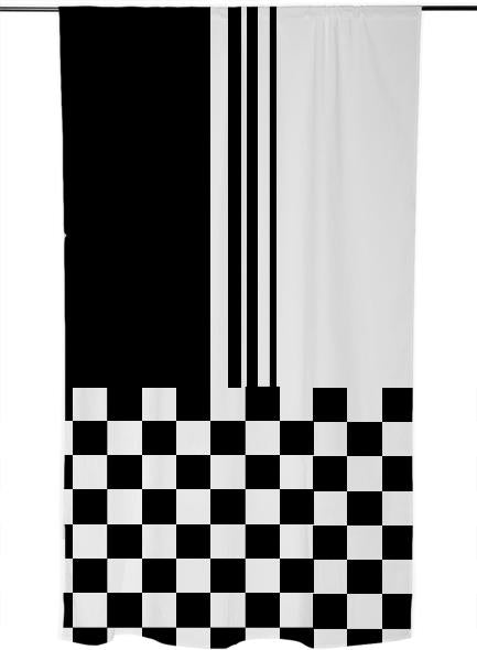 Mod stylish black white stripes and check
