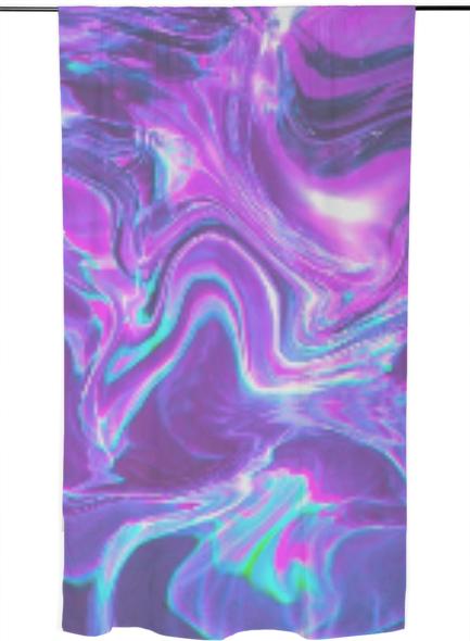 psychedelic swirl plastic cream curtain