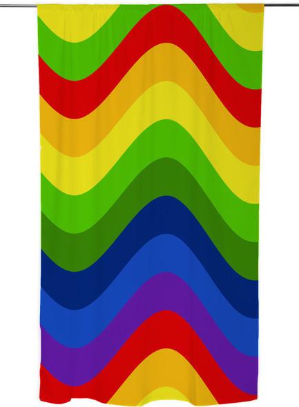 Retro Mod Wavy Rainbow Abstract