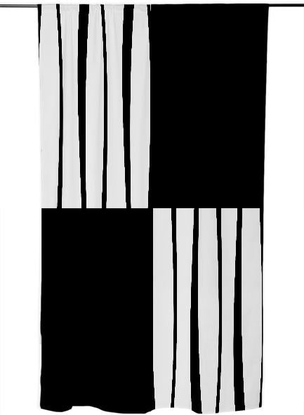 Stylish black and white quartered stripes