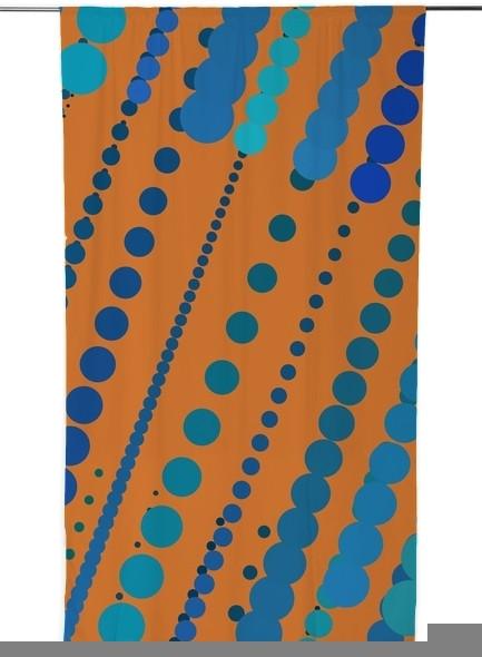 Turquoise and Aqua Bubbles on Orange Background