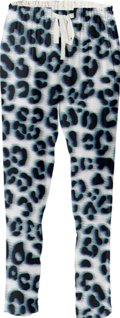 leopard pattern with neon blue highlights