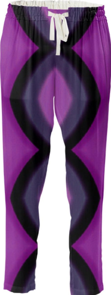 Purple and Black Drawstring Pant