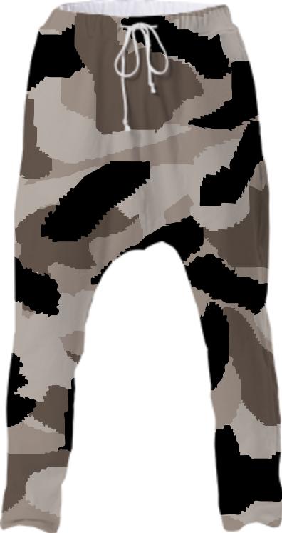 Beige Camouflage Drop Pants