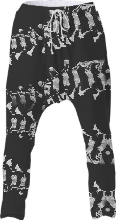 MJ Black and white drop crotch pants