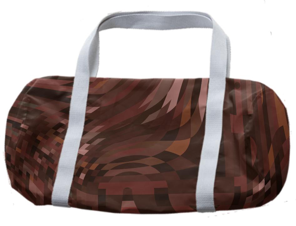 Abstract 369 Brown Geometric Duffle Bag