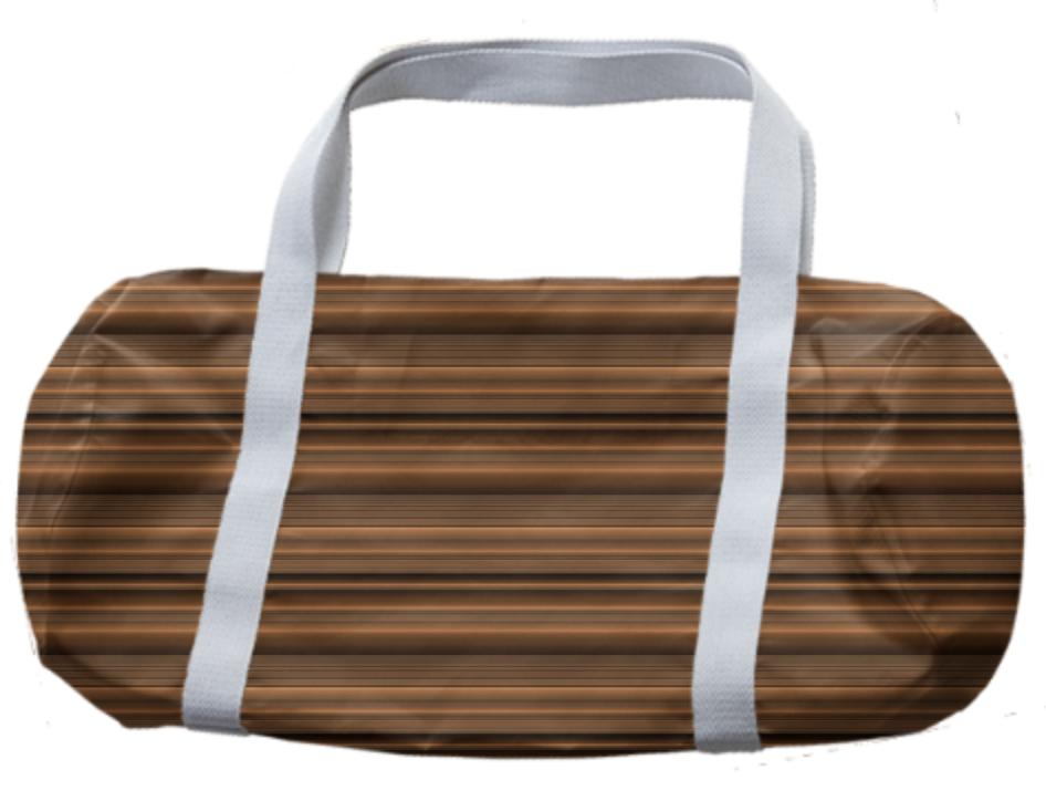 Bronze Tone Stripe Duffle Bag