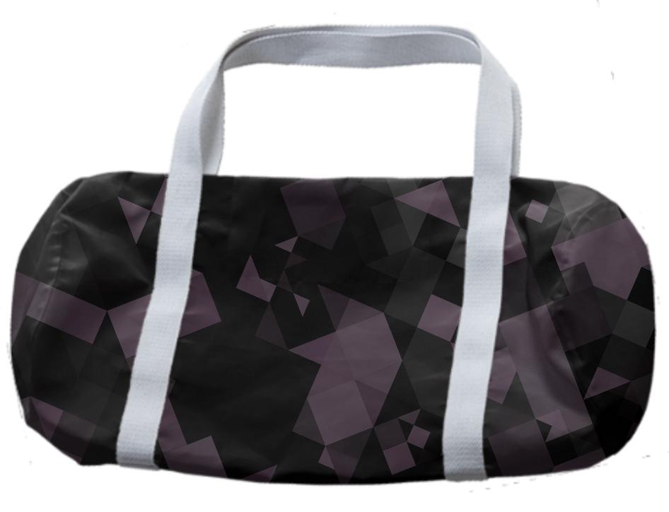 Plum and Black Geometric Duffle Bag