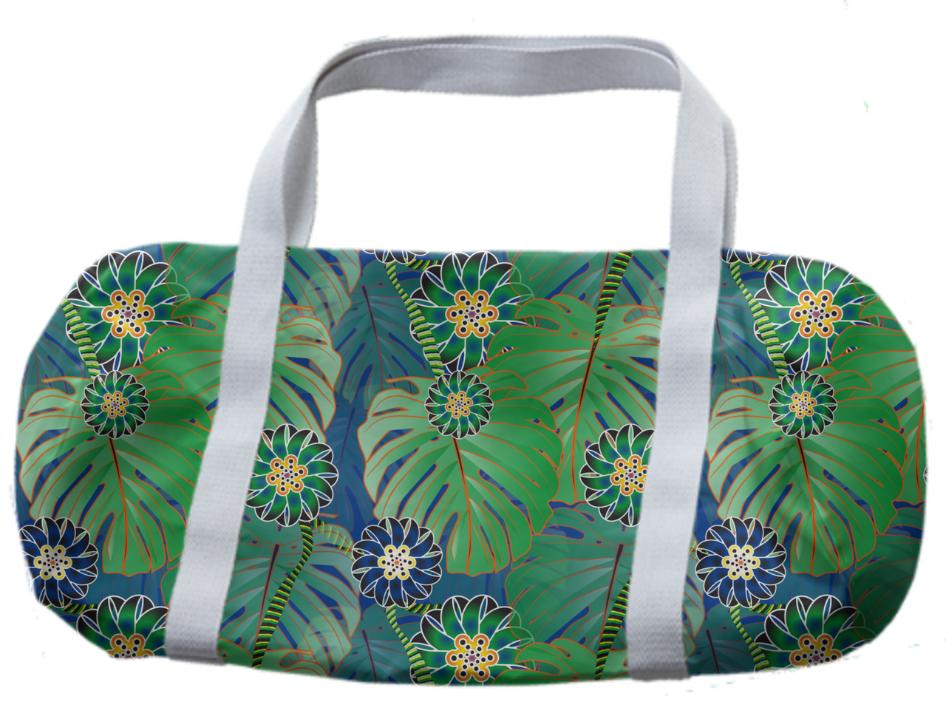 Tropical Print Duffle Bag