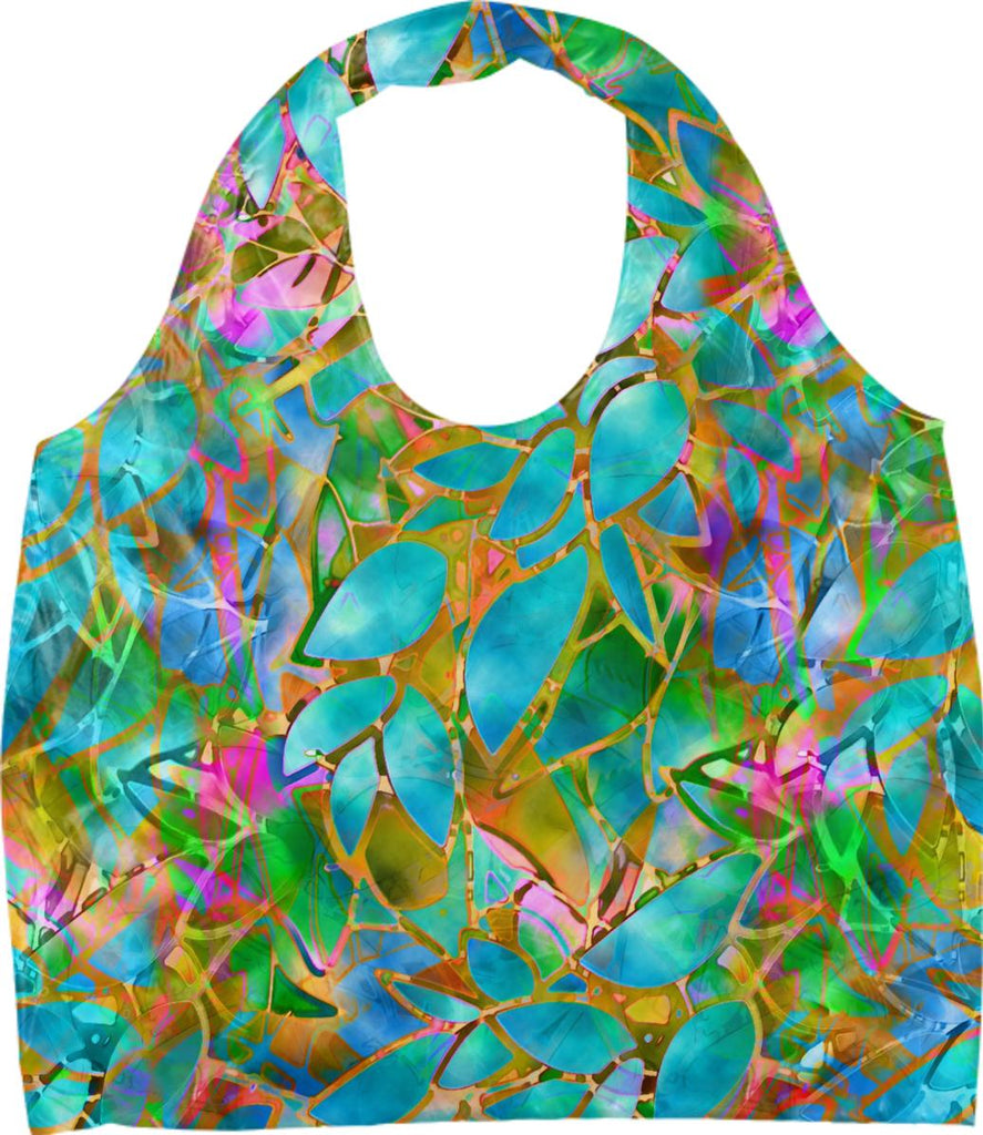 ECO TOTE Floral Abstract Stained Glass G34