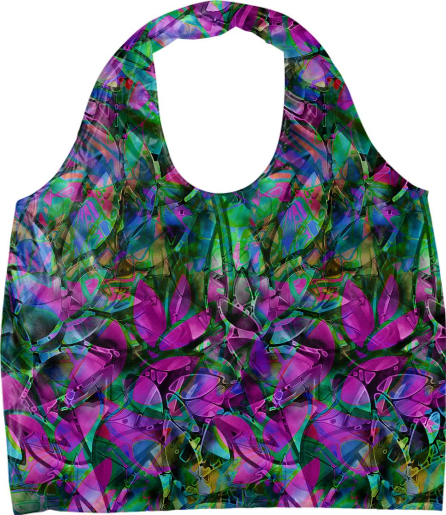 ECO TOTE Floral Abstract Stained Glass G46