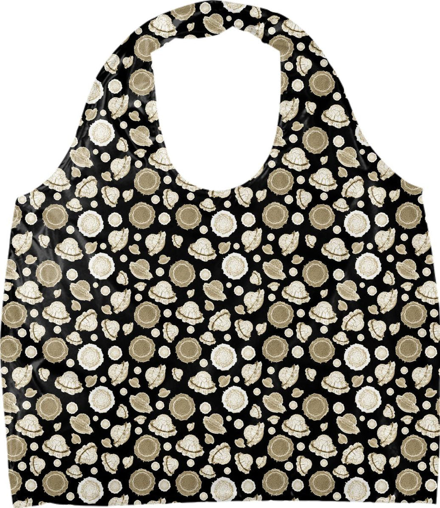 galactic flower gold eco tote