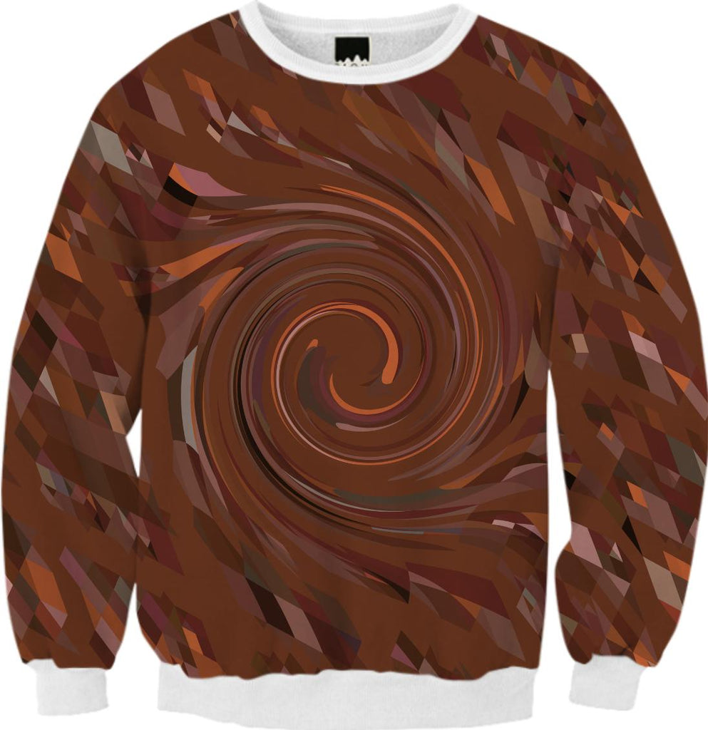 Abstract 363 Brown Spiral Fall Sweatshirt