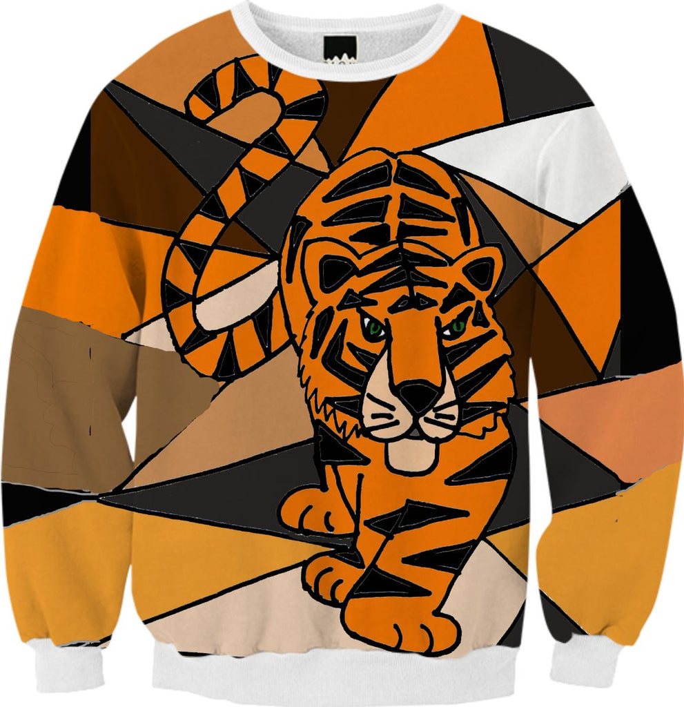 Awesome Stalking Tiger Abstract Sweatshirt
