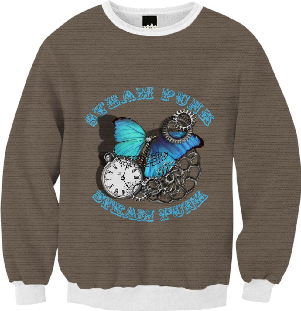 Butterflies Gears Chains Cool Steam Punk Themed Sweat Shirt