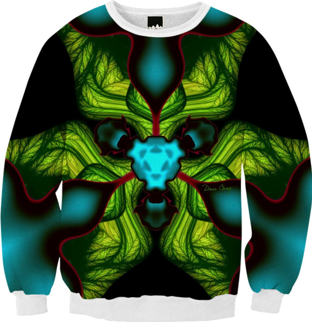 Demon Shadows Abstract Fractal Emerald and Yellow Mask