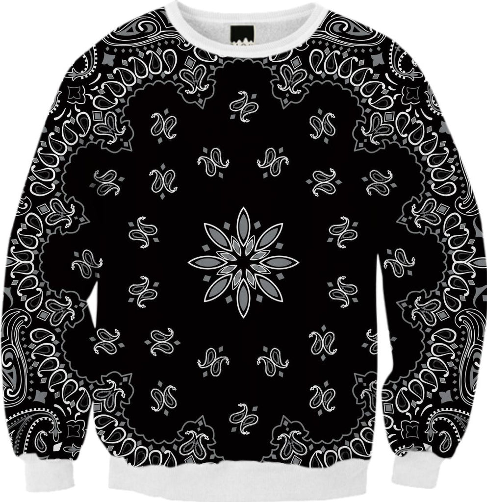 Evil Robot Hustler Original Gangster Black Paisley Bandana Premium Sweatshirt