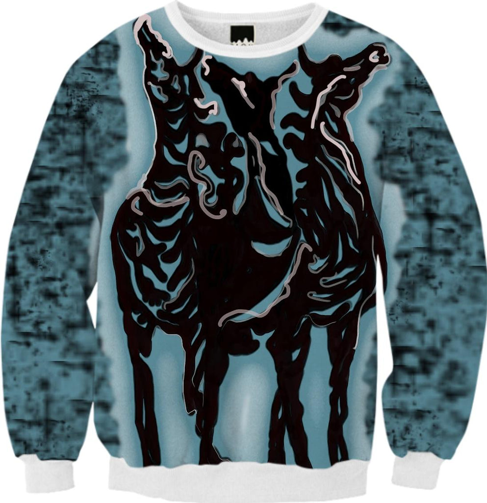 Fall Blue Zebra sweatshirt by mysushi