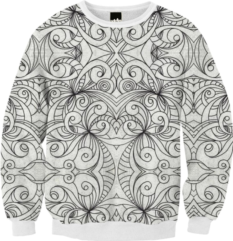 FALL SWEATSHIRT Drawing Floral Doodle G24