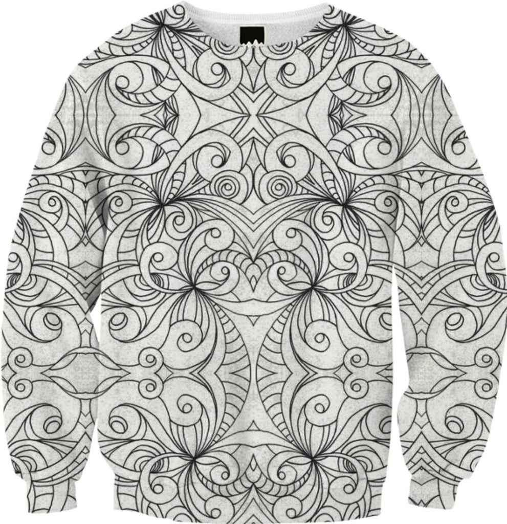FALL SWEATSHIRT Drawing Floral Doodle G24