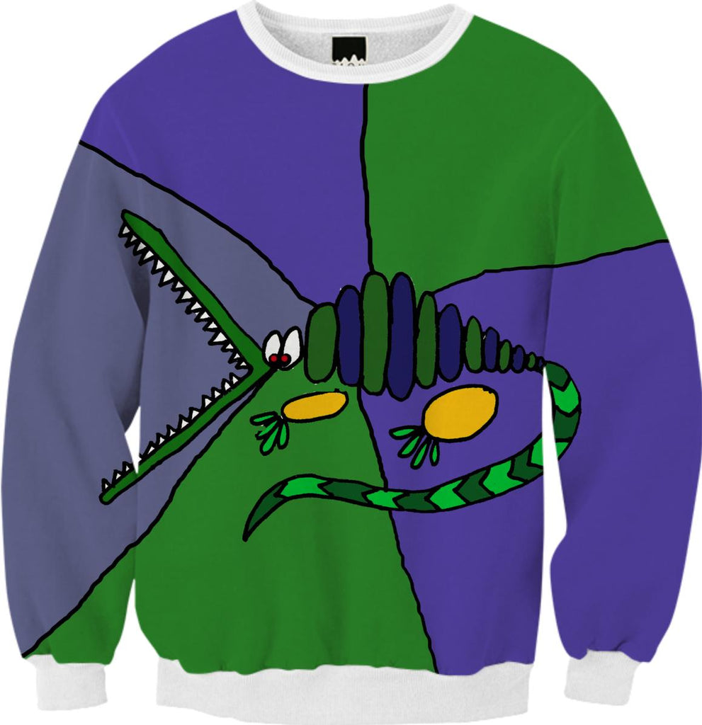 Fun Alligator Abstract Art Sweatshirt