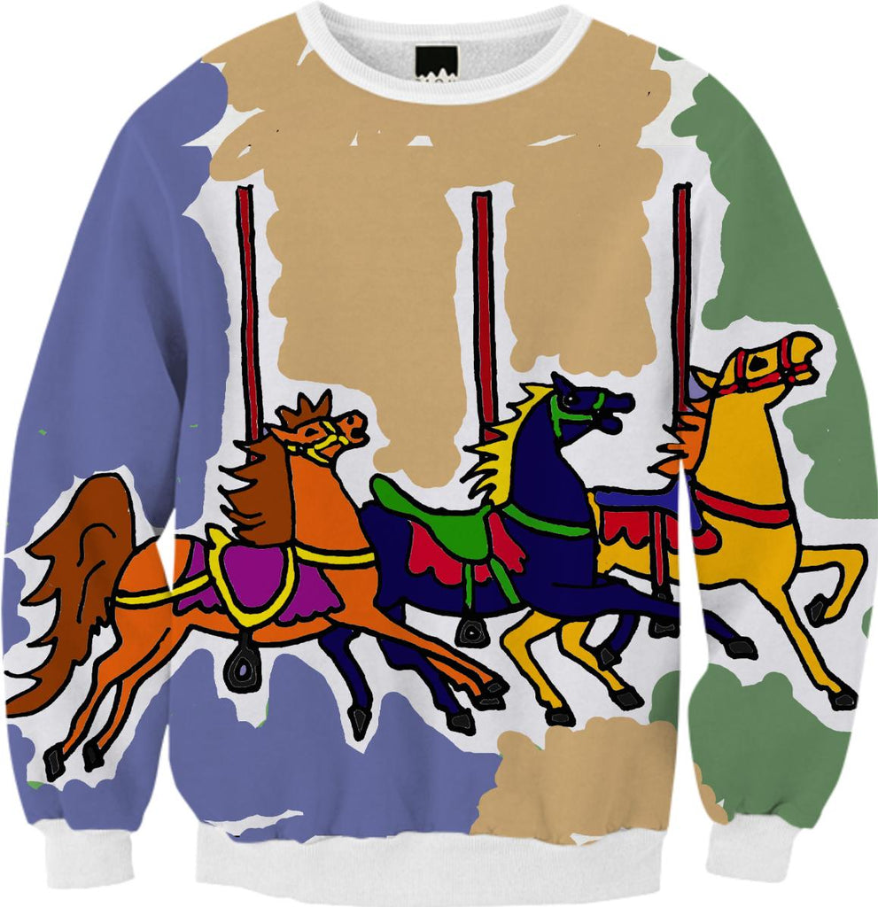 Fun carousel Horses Art Sweatshirt