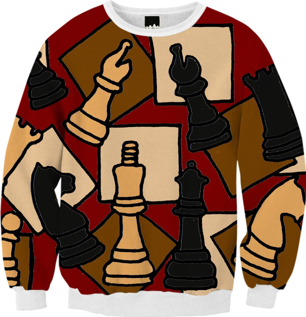 Fun Chess Game Pieces Abstract Sweatshirt