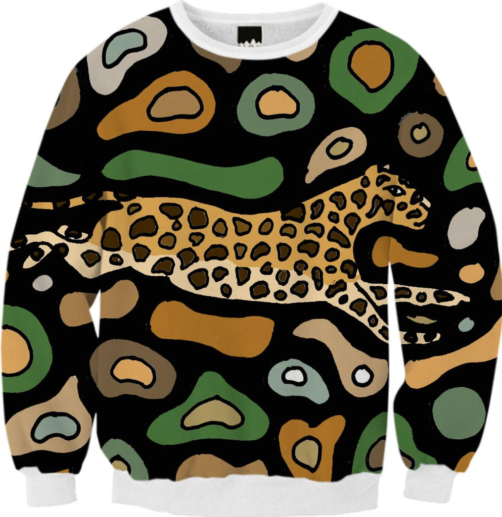 Fun Leaping Leopard Abstract Sweatshirt