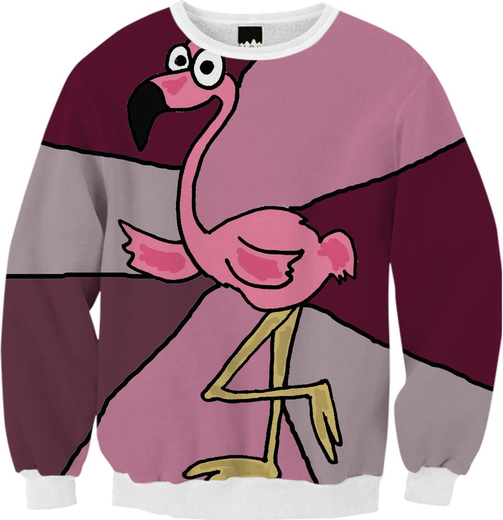Fun Pink Flamingo Art Sweatshirt