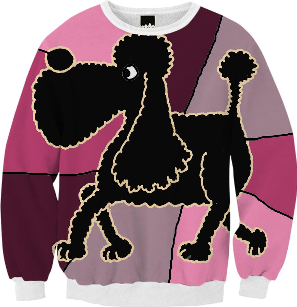 Funny Black Poodle Art Sweatshirt