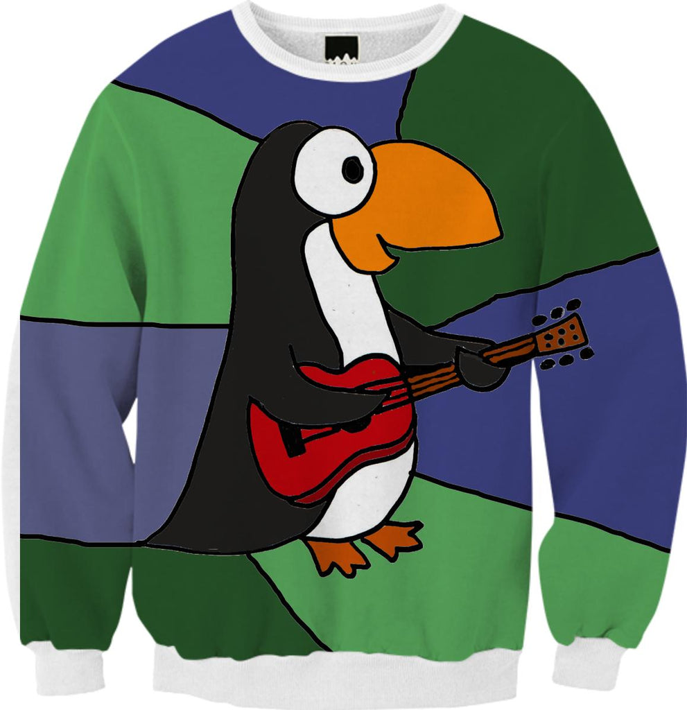 Funny Penguin Playing Guitar Sweatshirt