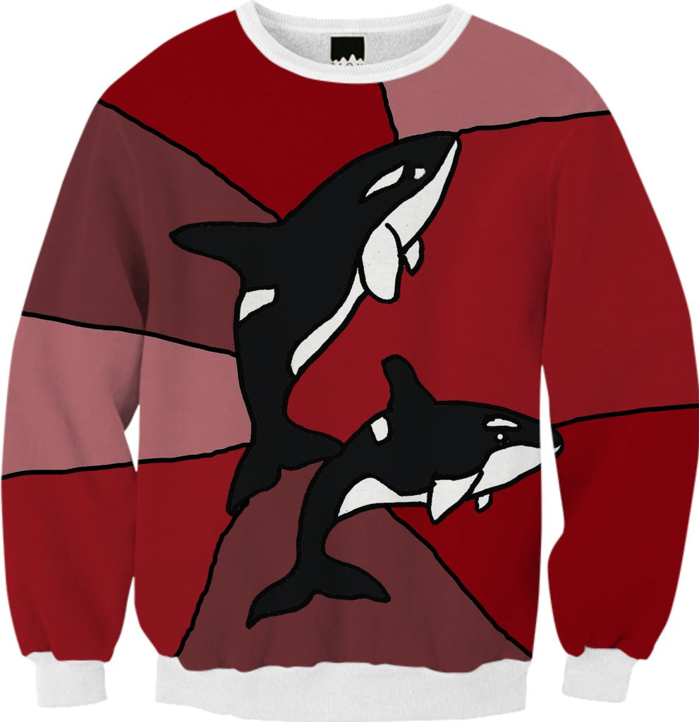 Killer Whales Abstract Art Sweatshirt