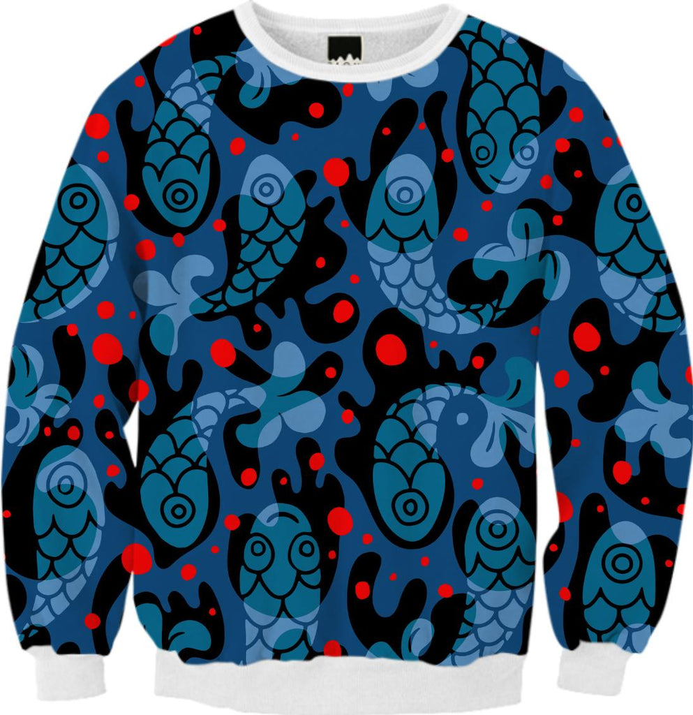 Koi Fish Print FALL SWEATSHIRT by Mina Miyaki