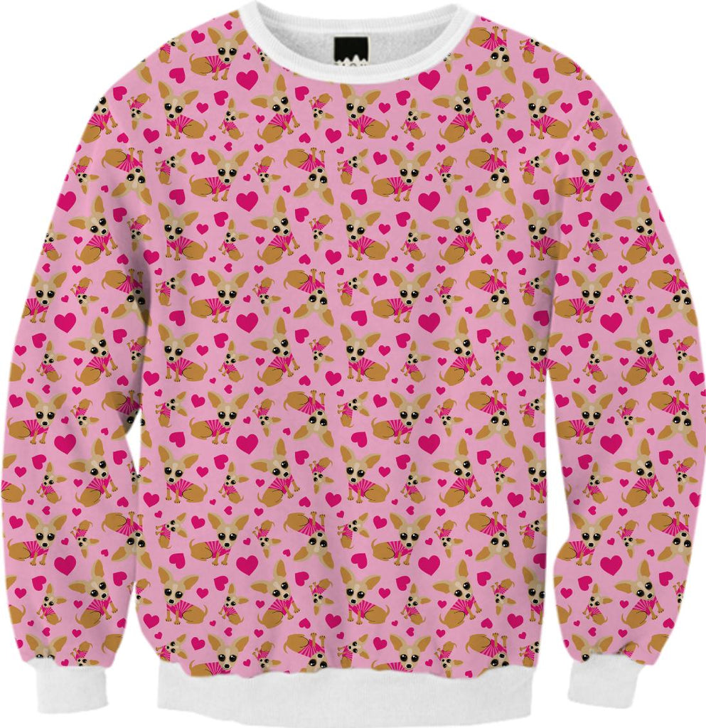 PINK CHIHUAHUA HEART PATTERN