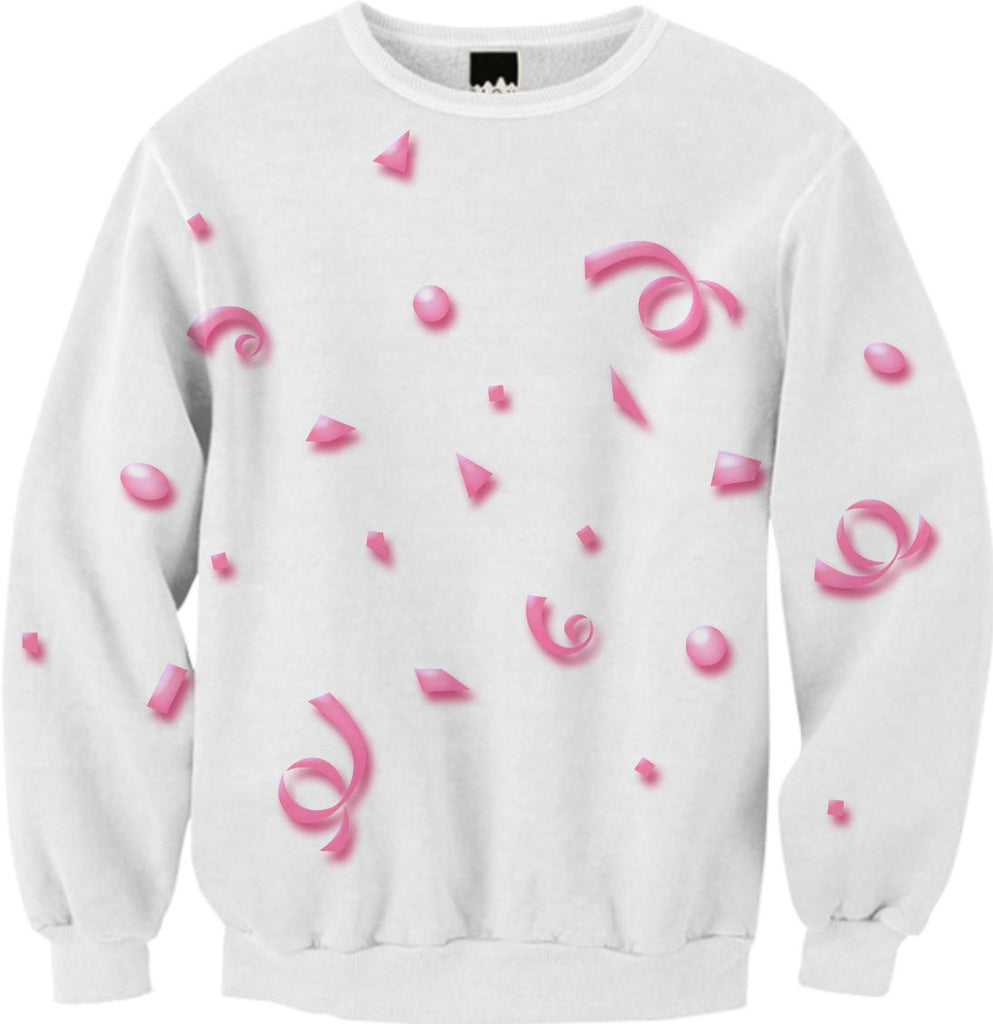 Pink Pearl 1980s Shadow Confetti Fall Sweatshirt