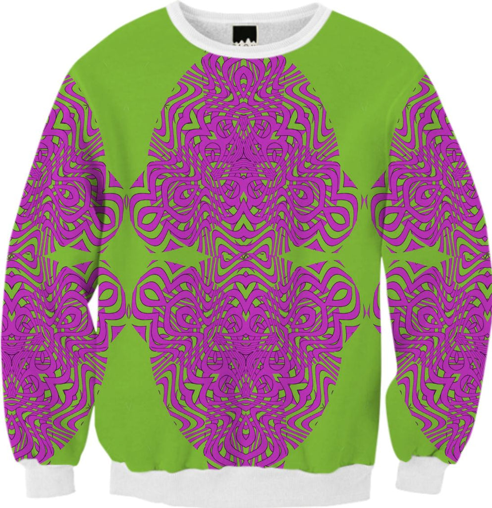 Purple Green Mix Patterned Sweatshirt