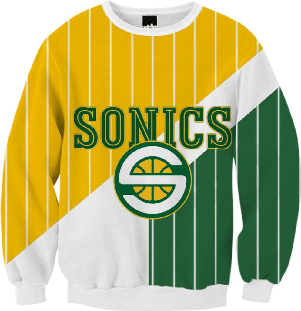 seattle supersonics pinstripe sweat shirt
