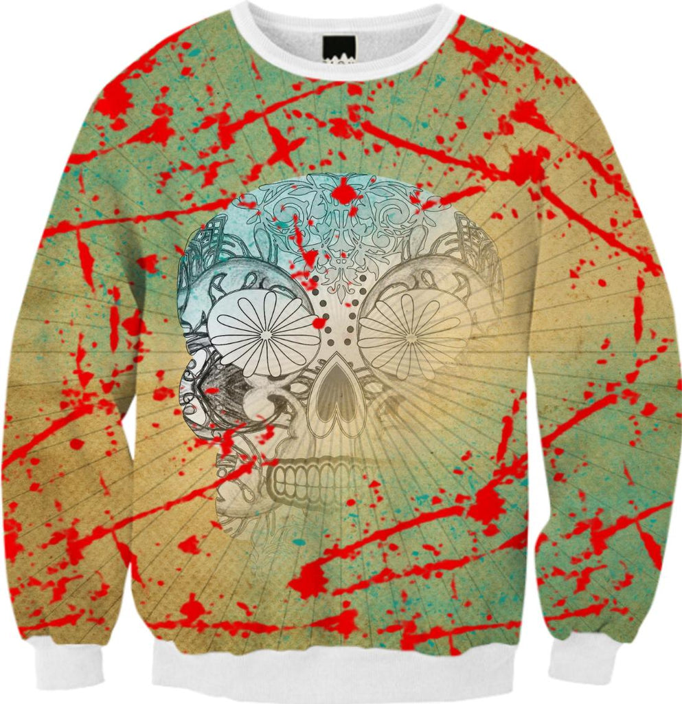 Trendy Goth Grunge Bloody Skull Fashion Sweatshirt Top