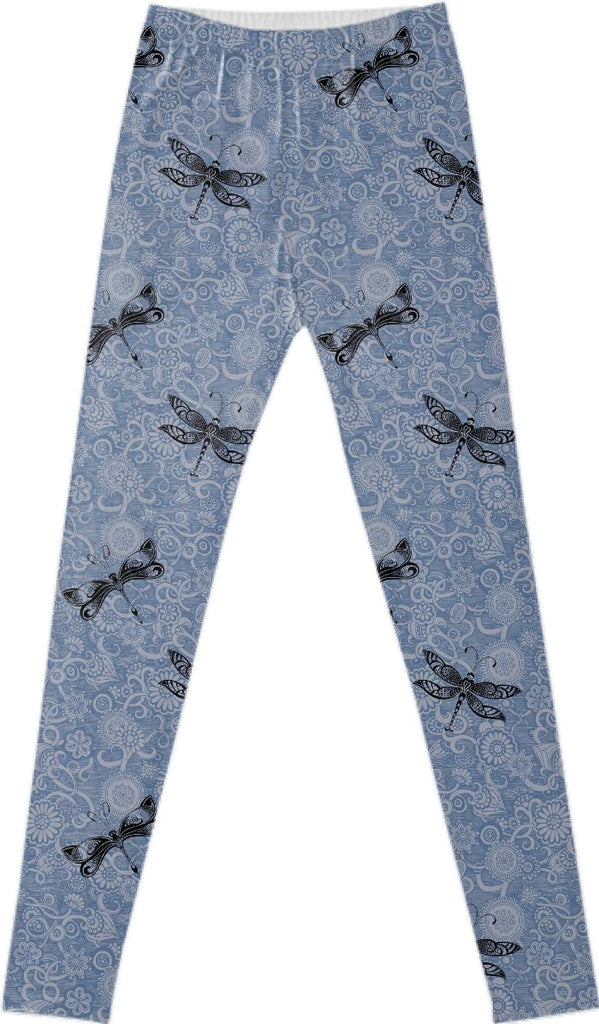 Dragonfly Blue All Over Print leggings