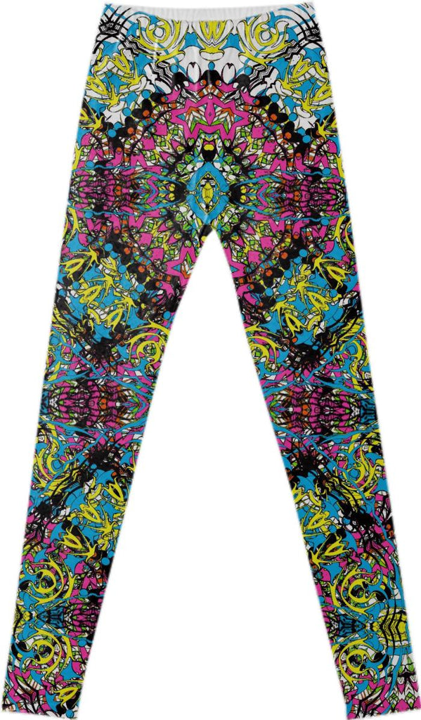 Stylish Chic Multi Colored Vintage Lacy Patterned Fancy Legging