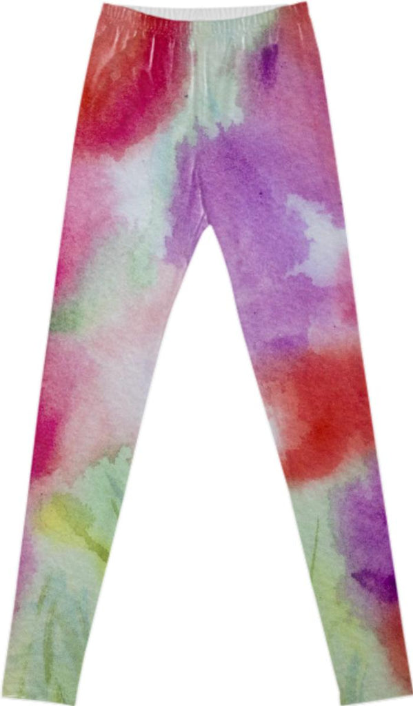 watercolor summer leggings