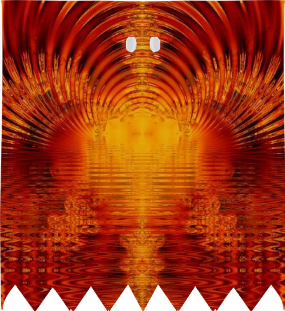 Abstract Fractal Golden Red Tunnel of Light