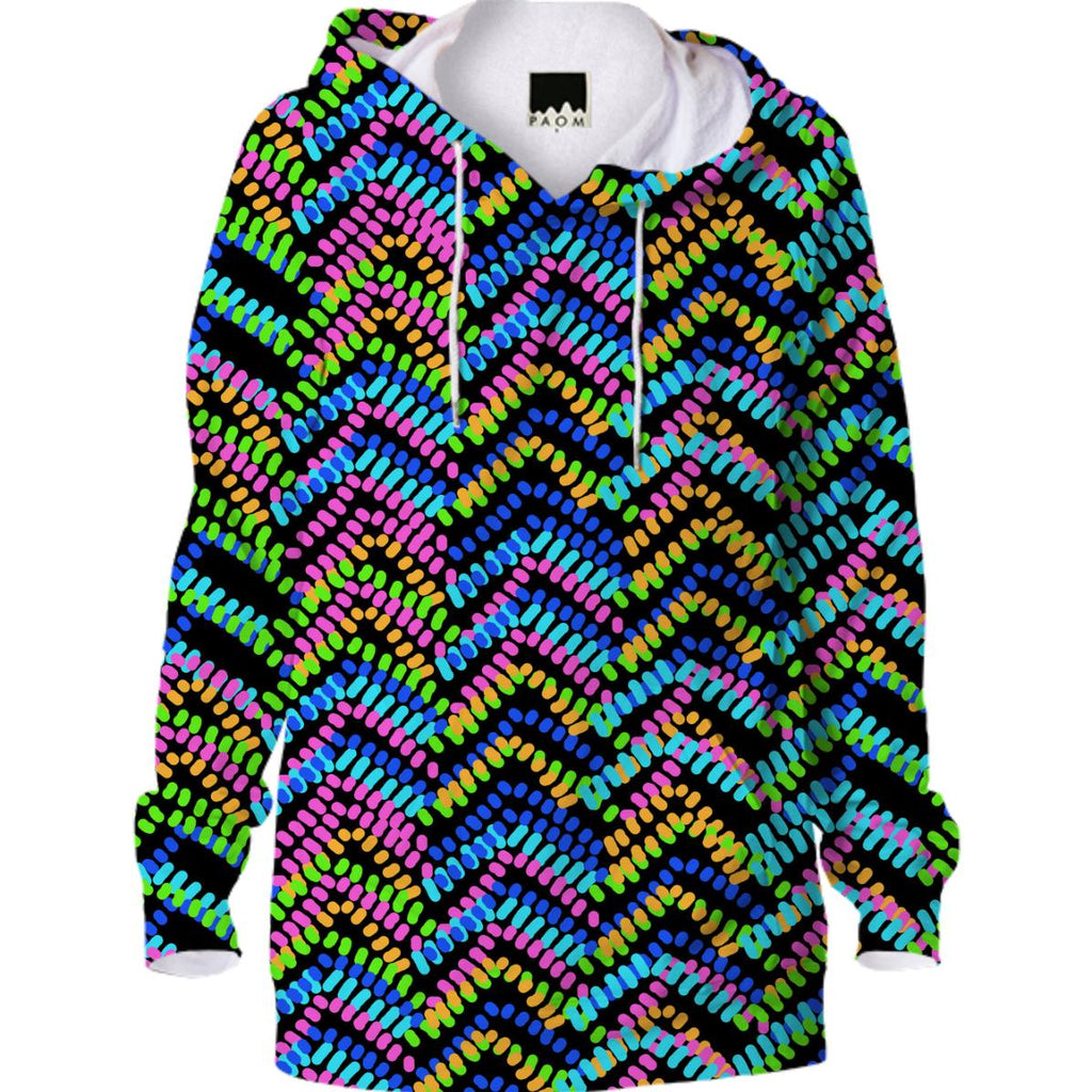 cozy up with the bright stripes of this hoodie
