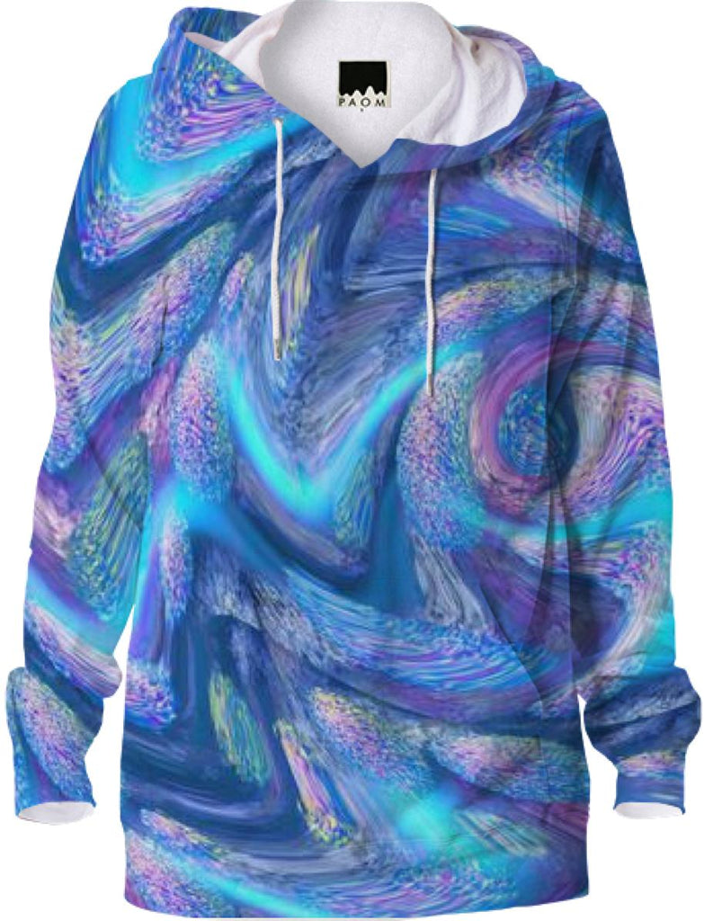 Electric Blue Zig Zags Abstract Fuzzy Sweater