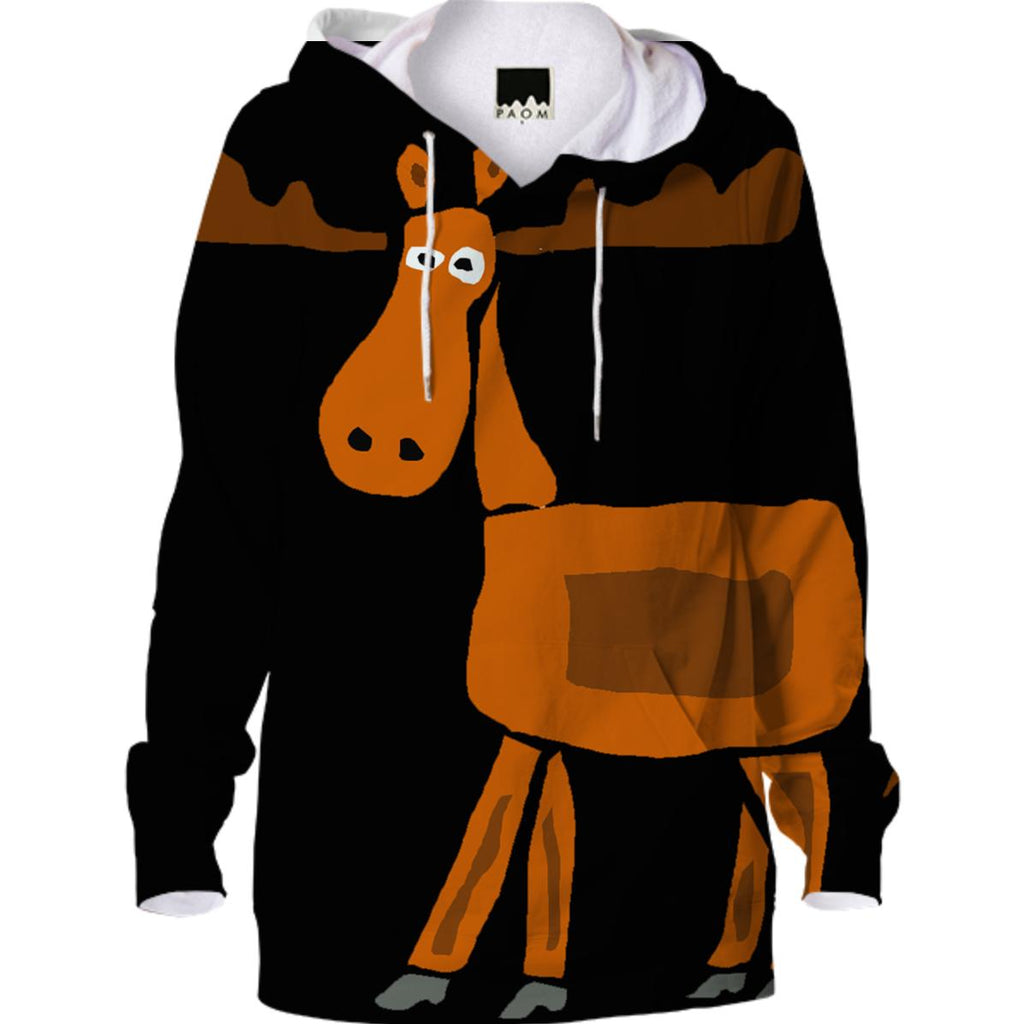Fun Moose Primitive Art Hoodie
