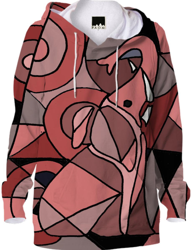Fun Pink Elephant Abstract Hoodie